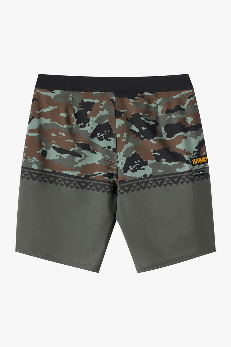 O'NEILL HYPERFREAK HEAT HAWAII 17" BOYS BOARDSHORT - ARMY GREEN