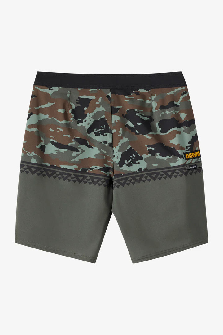 O'NEILL HYPERFREAK HEAT HAWAII 17" BOYS BOARDSHORT - ARMY GREEN
