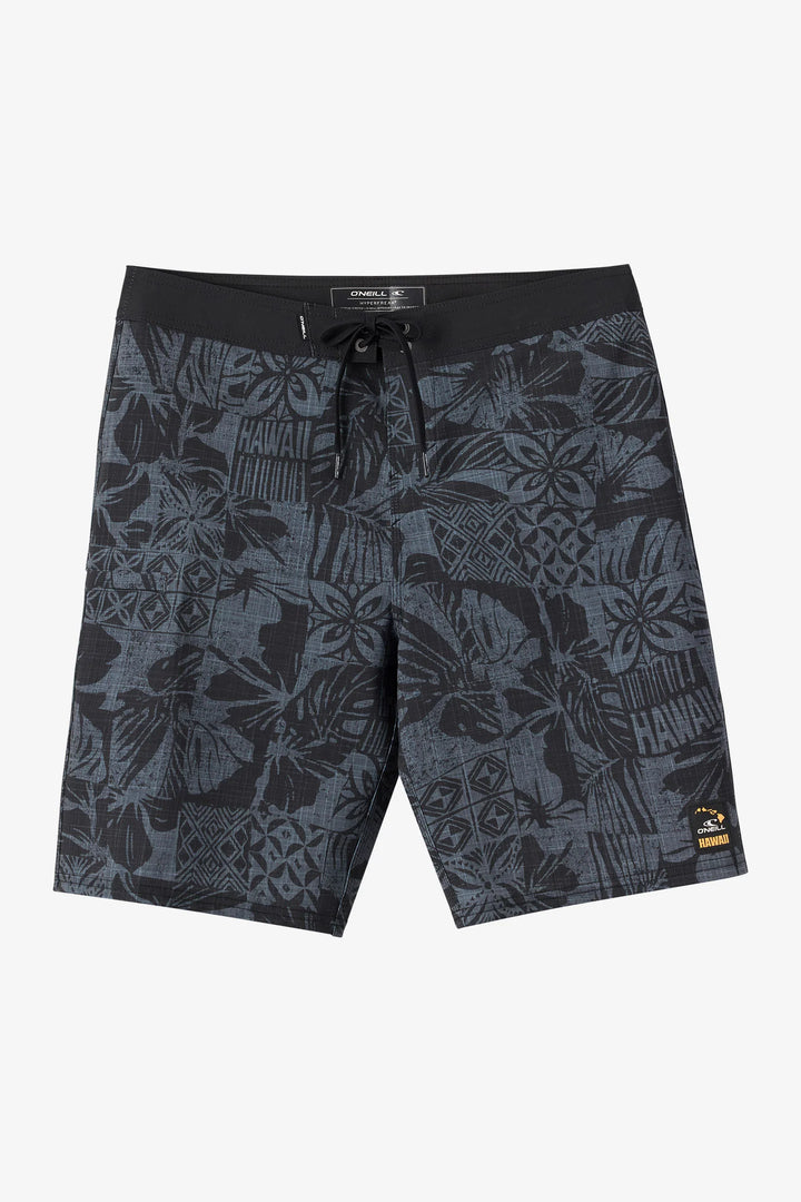 O'NEILL HYPERFREAK HEAT HAWAII 17" BOYS BOARDSHORTS - GRAY