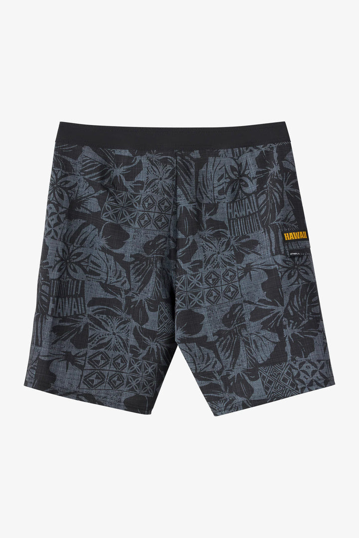 O'NEILL HYPERFREAK HEAT HAWAII 17" BOYS BOARDSHORTS - GRAY
