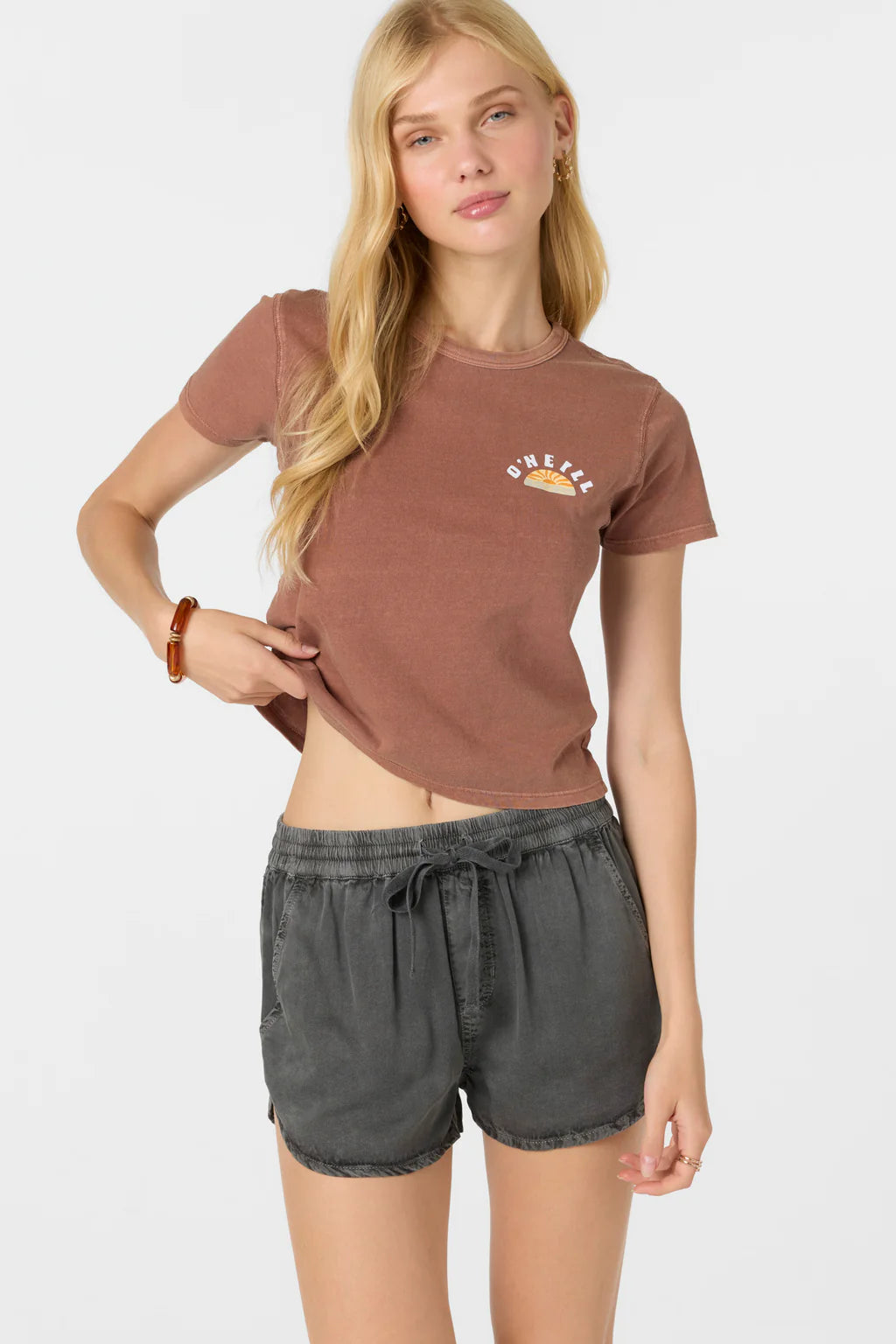 O'NEILL SUNNY SIDE WOMENS TEE - CAROB BROWN