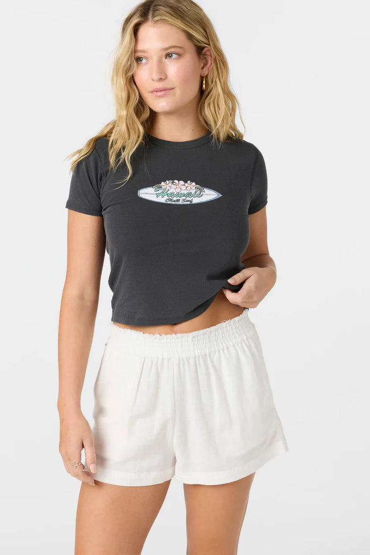 O'NEILL BEACHY BLOOM HAWAII WOMENS TEE - WASHED BLACK