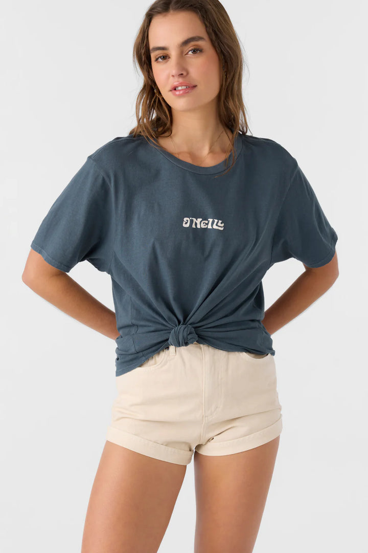 O'NEILL ISLAND PALMS WOMENS OVERSIZED TEE - SLATE