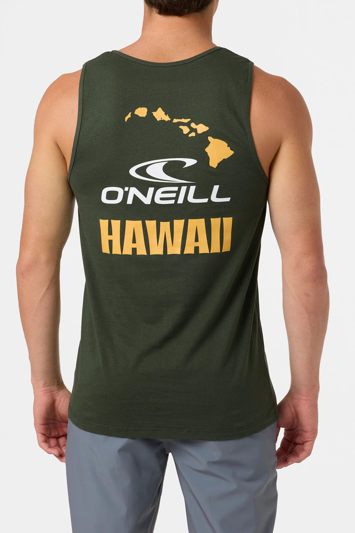 O'NEILL SQUARE UP HAWAII TANK TOP - HUNTER GREEN