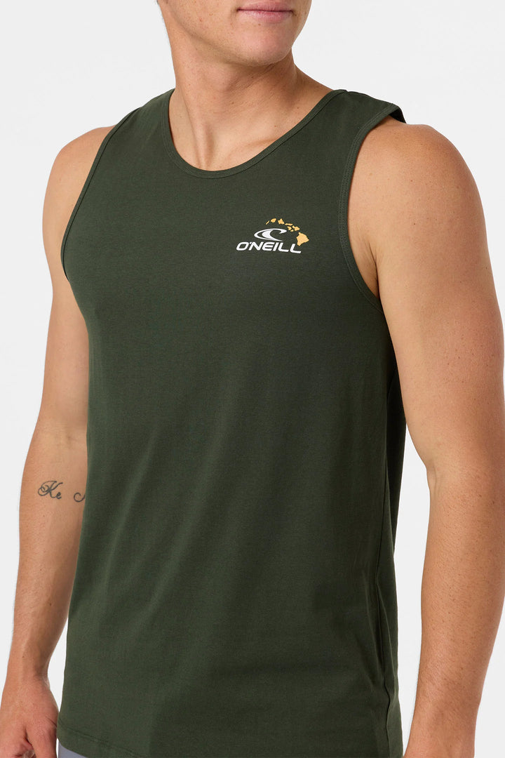 O'NEILL SQUARE UP HAWAII TANK TOP - HUNTER GREEN
