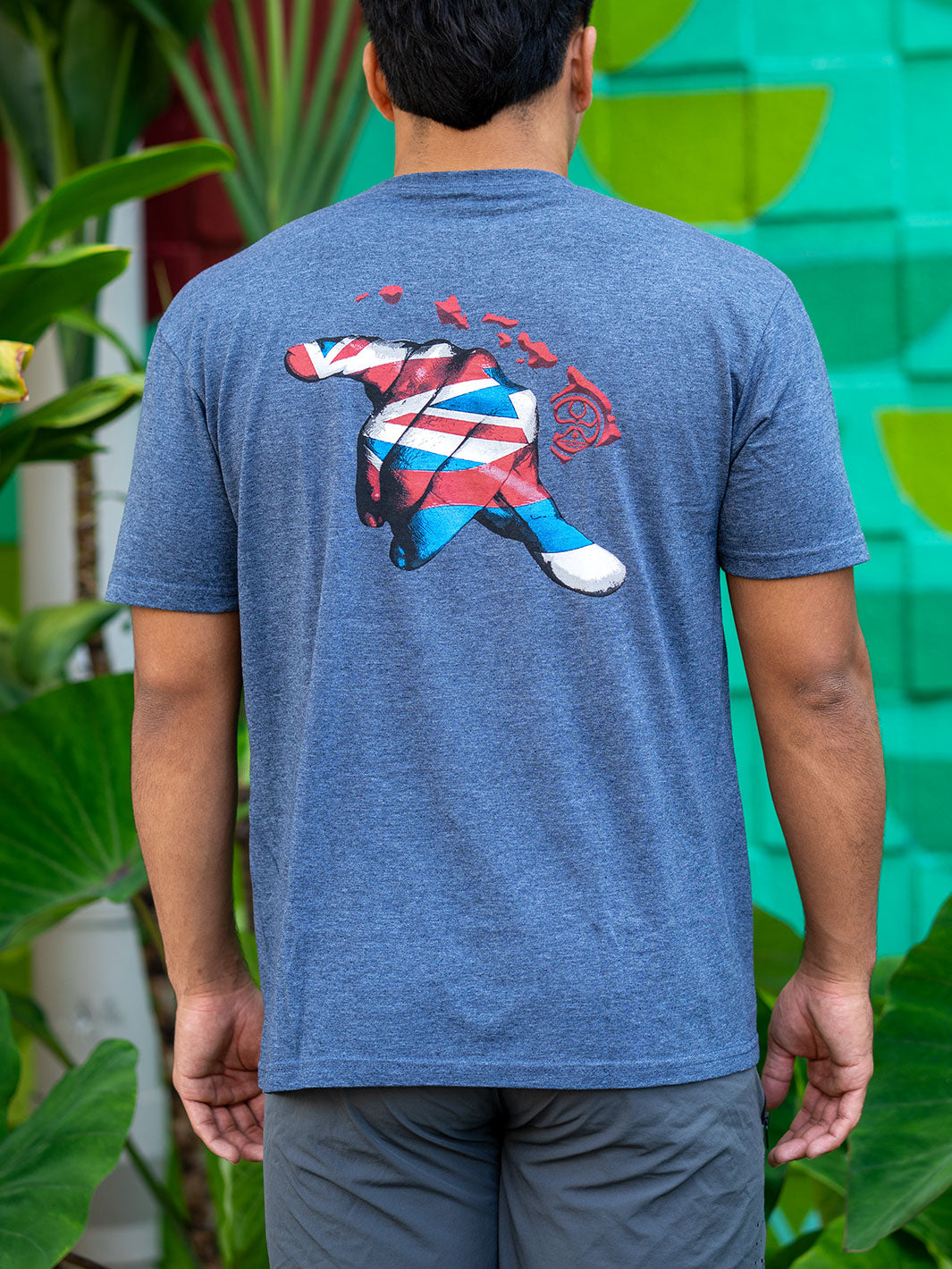 HIC SHAKA CHAIN TEE - HEATHER NAVY
