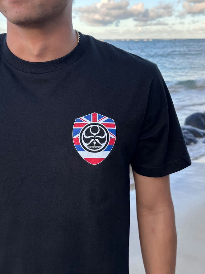 HIC FLAG SHIELD TEE - BLACK