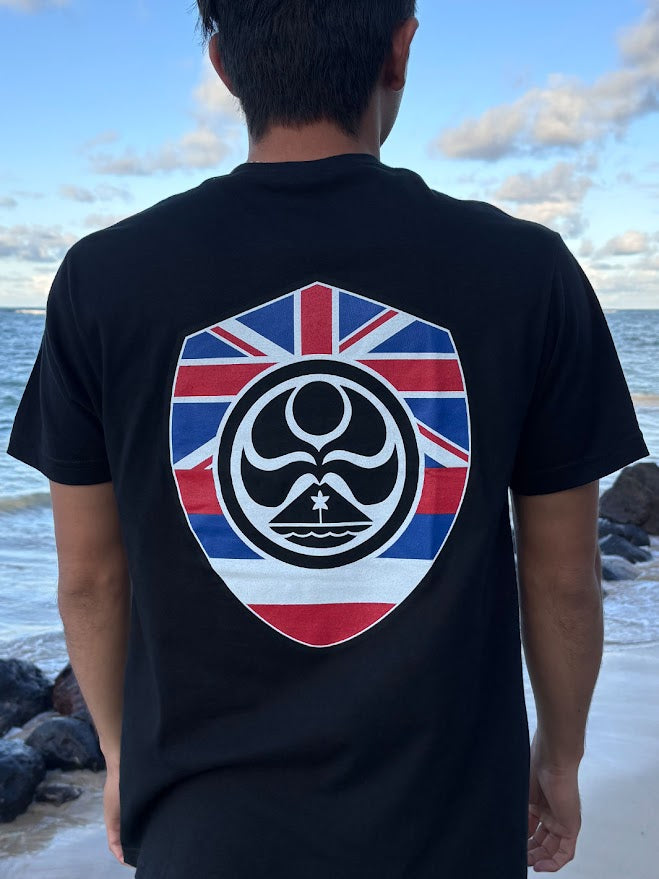 HIC FLAG SHIELD TEE - BLACK