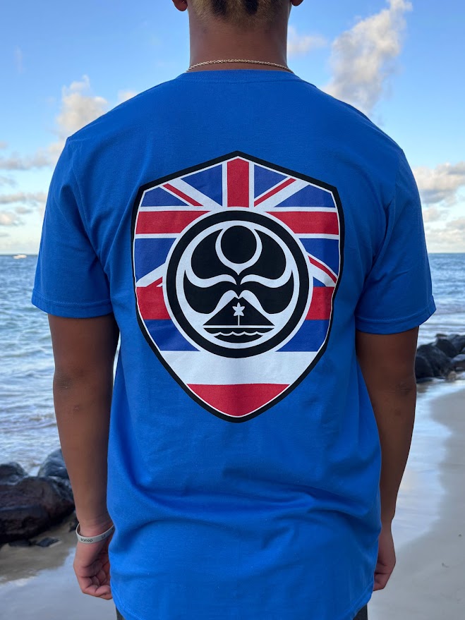 HIC FLAG SHIELD BIG BRADDAH TEE - ROYAL BLUE