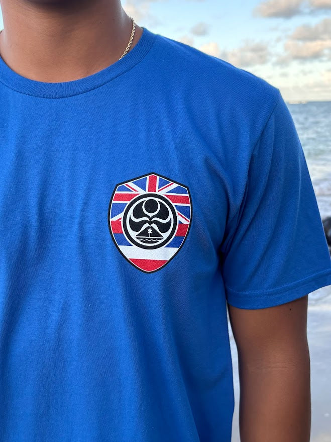 HIC FLAG SHIELD TEE - ROYAL BLUE
