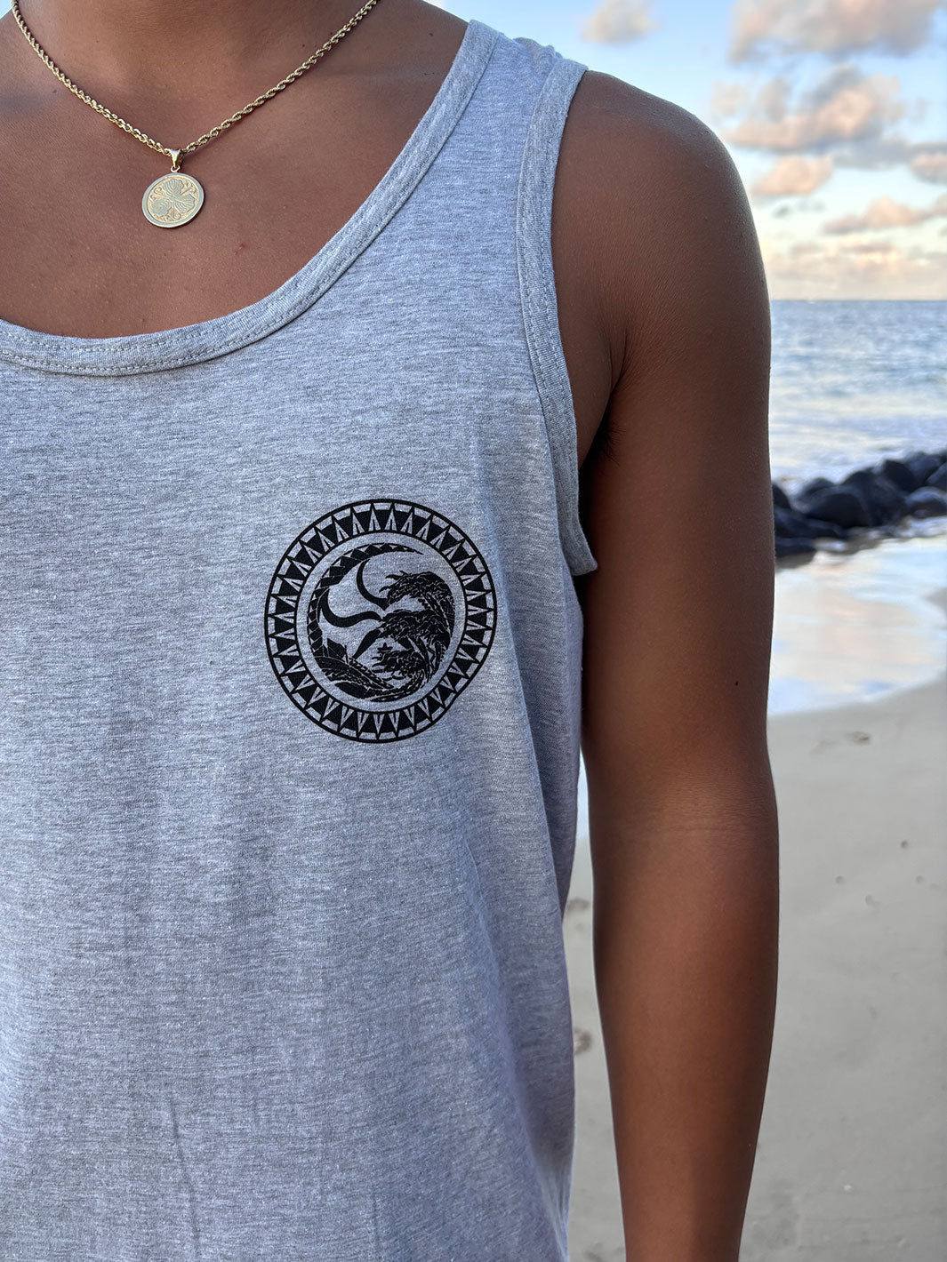 HIC MANJI DOT TANK TOP - HEATHER GRAY