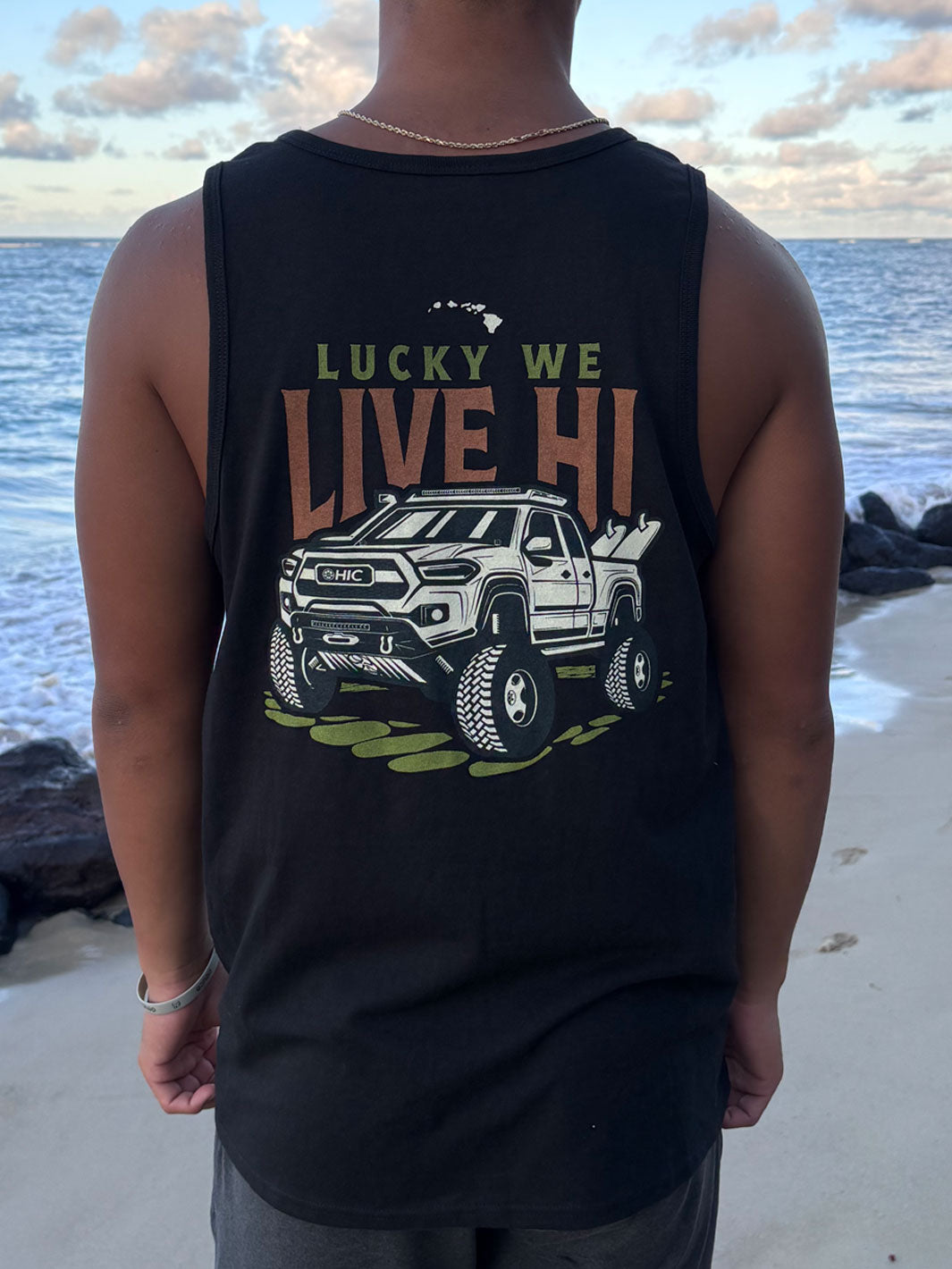 HIC LUCKY WE LIVE HI TANK TOP - BLACK