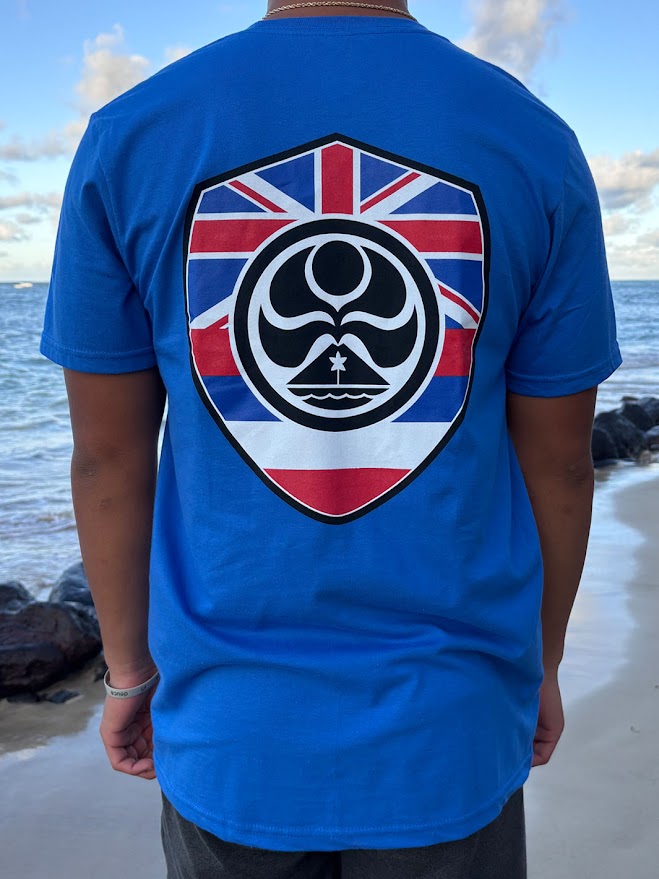 HIC FLAG SHIELD TEE - ROYAL BLUE