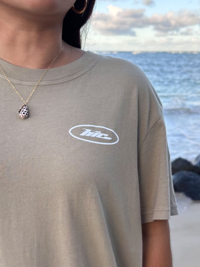 HIC PEEL BACK BOYFRIEND WOMENS TEE - DUSTY PALM