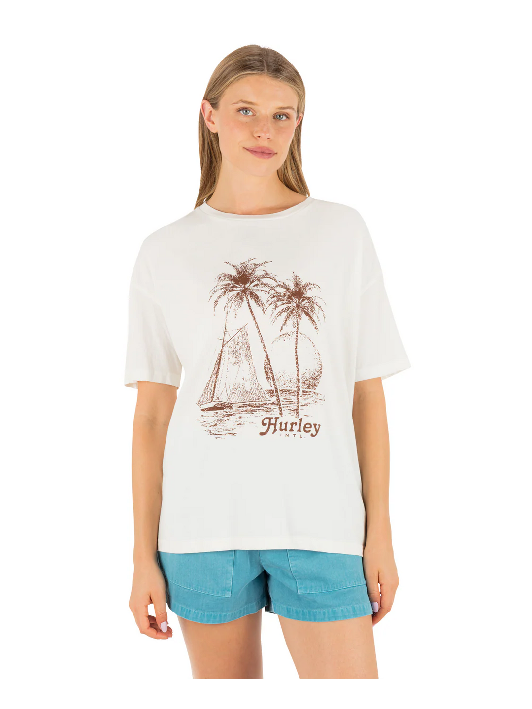 HURLEY FAIR WINDS BOYFRIEND TEE - TOFU
