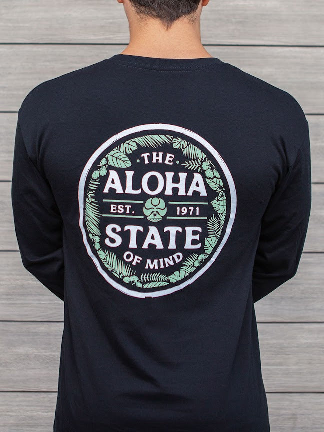 HIC TROPICAL ALOHA STATE CIRCLE LONG SLEEVE - BLACK