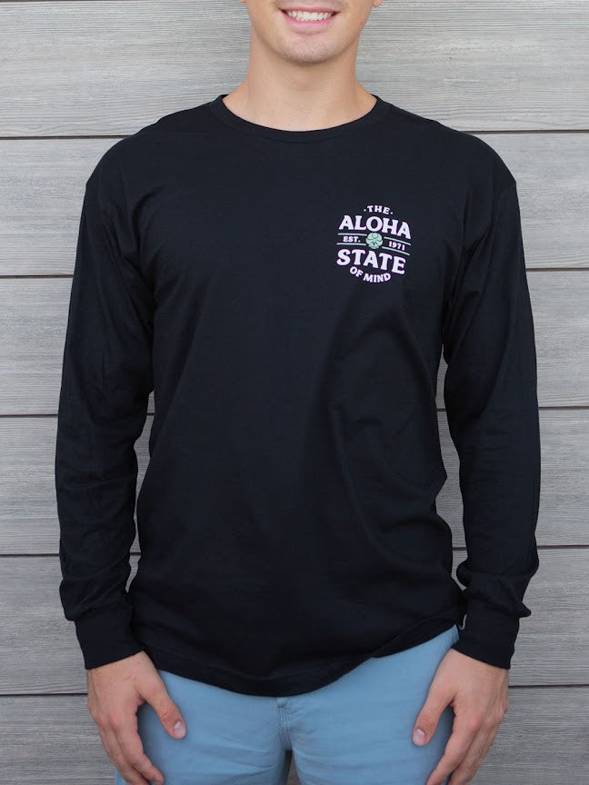 HIC TROPICAL ALOHA STATE CIRCLE LONG SLEEVE - BLACK