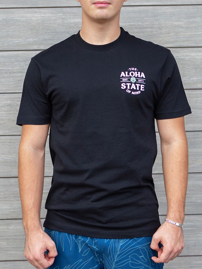 HIC TROPICAL ALOHA STATE CIRCLE TEE - BLACK