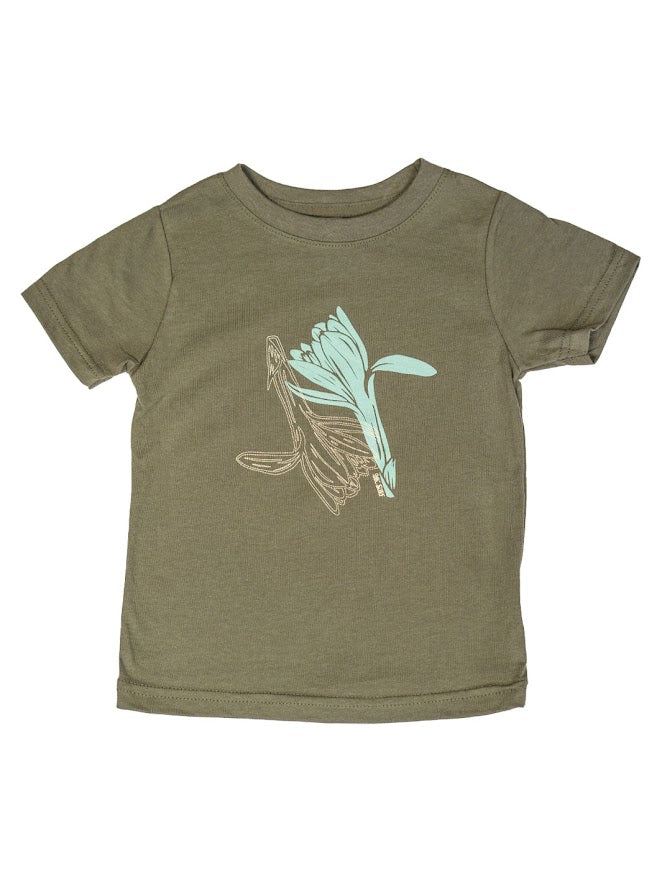 HIC TUBEROSE TODDLER TEE - MILITARY GREEN