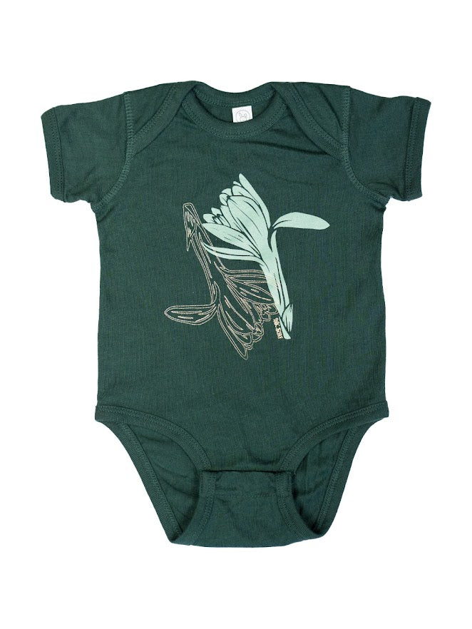 HIC TUBEROSE INFANT ONESIE - FOREST GREEN