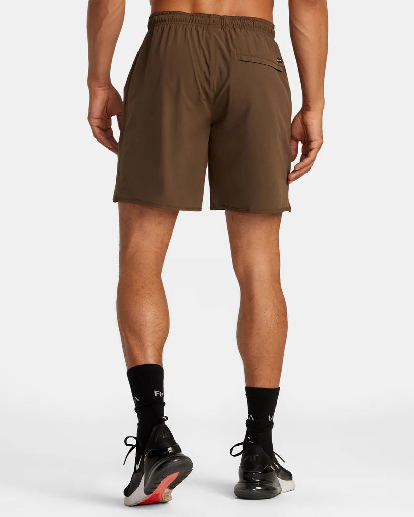 RVCA YOGGER STRETCH 17" ATHLETIC SHORTS - MOCHA