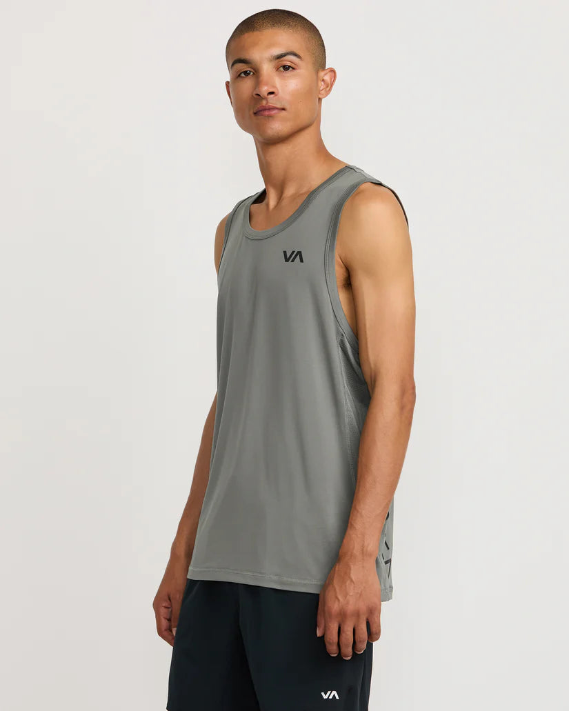 RVCA SPORT VENT ATHLETIC TANK TOP - SAGE LEAF