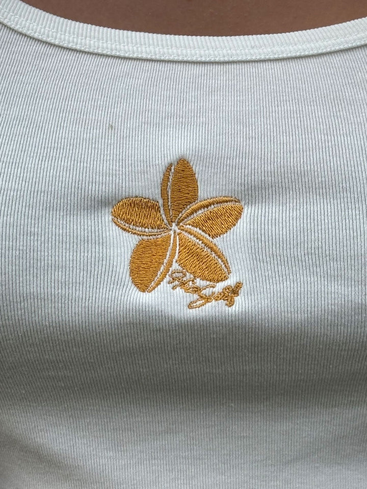 HIC SINGLE PLUMERIA WOMENS TANK TOP - SEA SALT