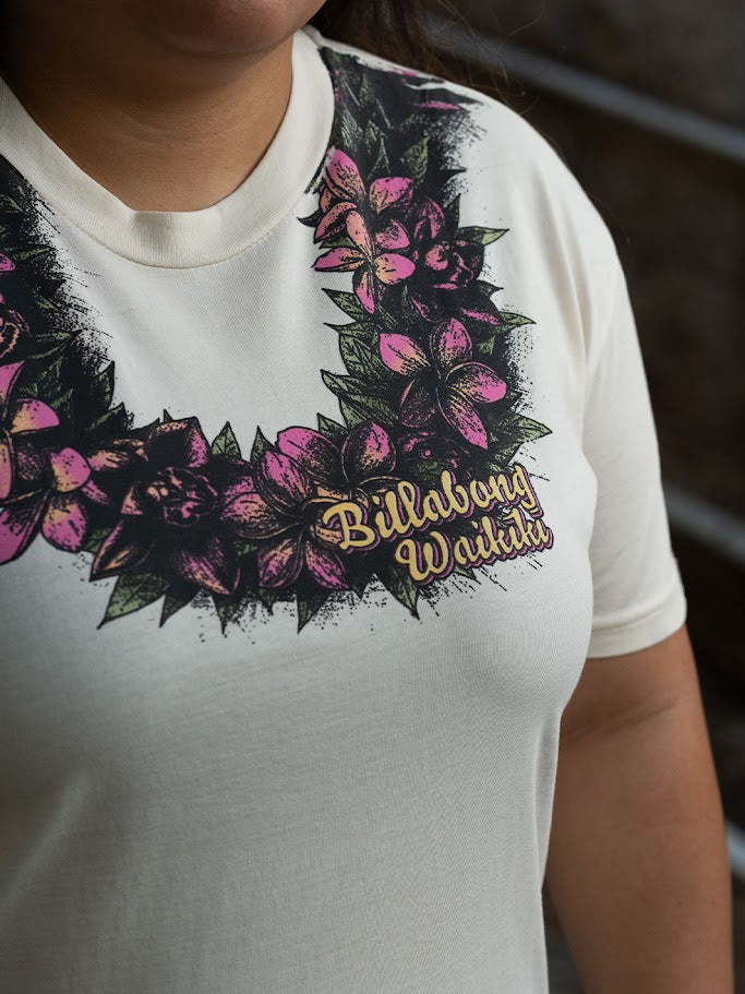 BILLABONG WAIKIKI LEI WOMENS TEE - WHITE (SCS1)