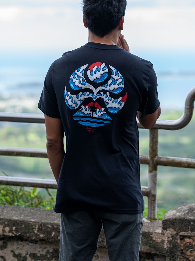 HIC THE WAVE AARON KAI BIG BRADDAH TEE - BLACK