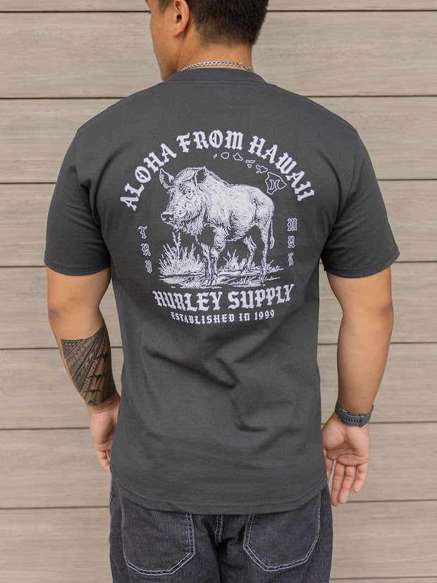 HURLEY WILD BOAR TEE - VINTAGE BLACK (004)