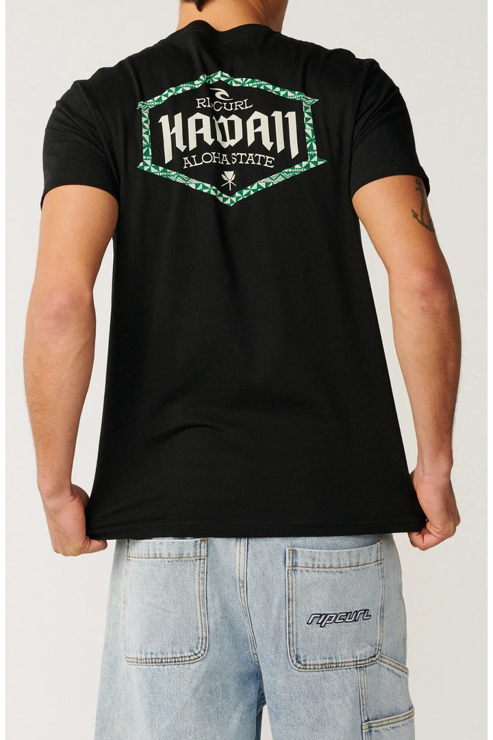 RIP CURL ALOHA STATE LOCKUP TEE - BLACK