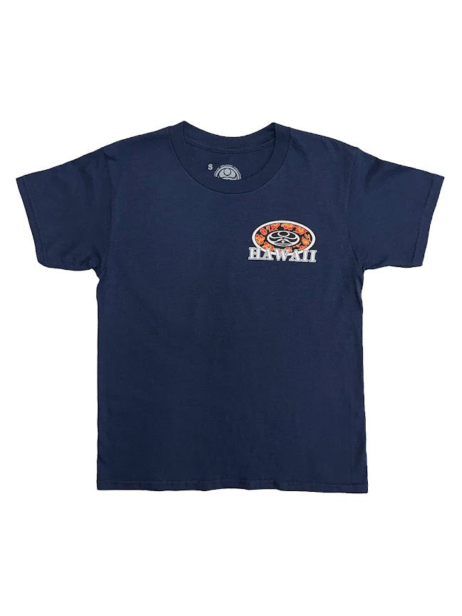 HIC ALOHA OVAL YOUTH TEE - NAVY