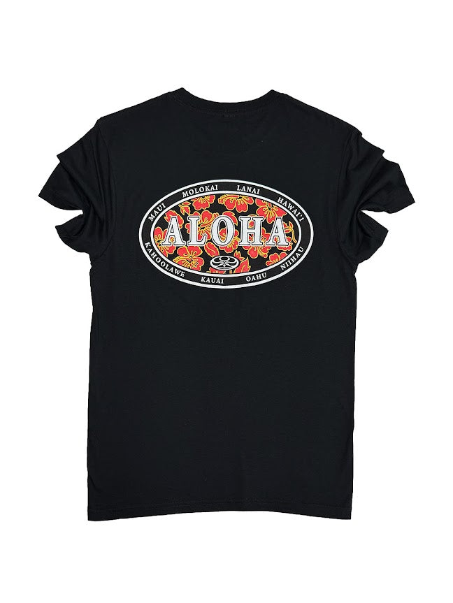 HIC ALOHA OVAL TEE - BLACK