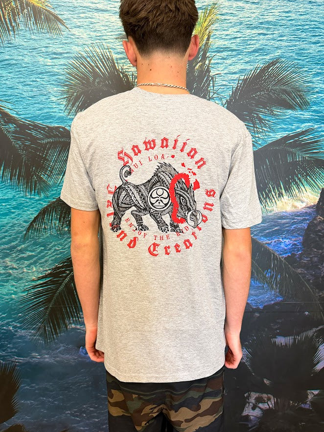 HIC ALOHA TUSK TEE - HEATHER GRAY