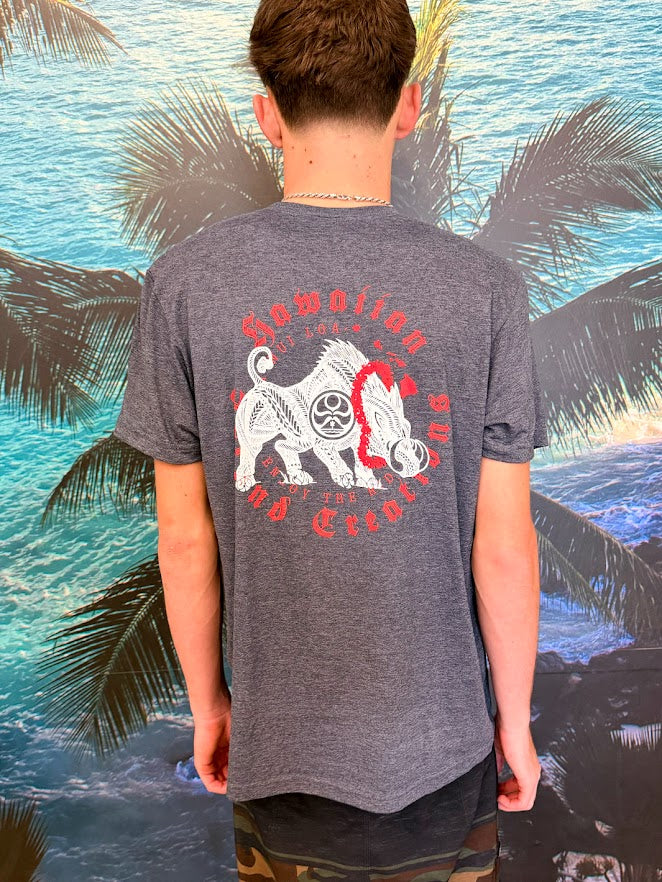 HIC ALOHA TUSK TEE - HEATHER NAVY