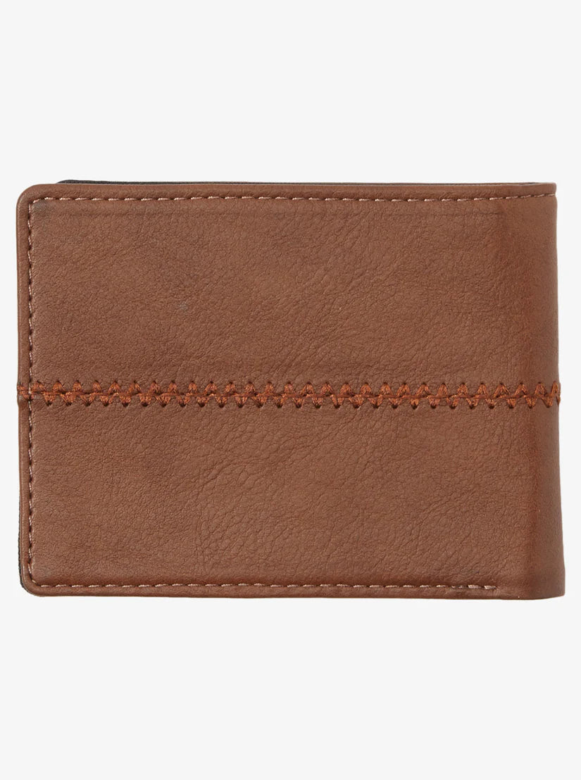 QUIKSILVER STITCHY TRI-FOLD WALLET - BROWN