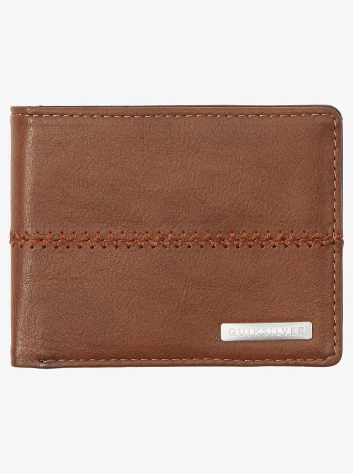 QUIKSILVER STITCHY TRI-FOLD WALLET - BROWN