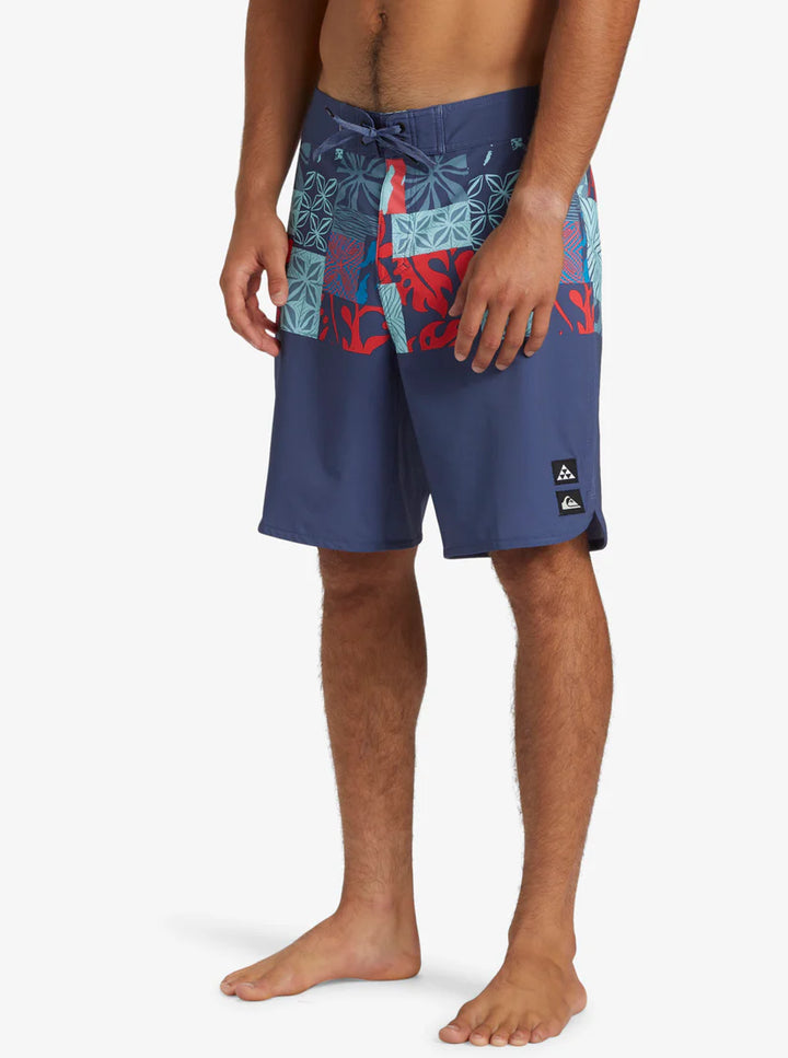 QUIKSILVER SURFSILK HAWAII BLOCKED 19" BOARDSHORT - BLUE