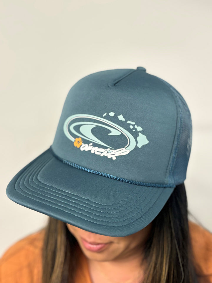 O'NEILL HAWAII ARCHIVE ARLIE WOMEN'S TRUCKER HAT - SLATE