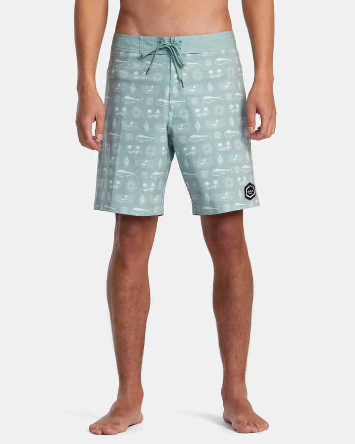 RVCA DORADO HEMP STRETCH BOARDSHORTS - GREEN