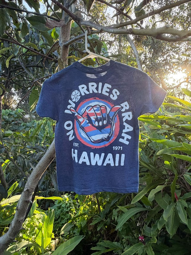 HIC NO WORRIES BRAH YOUTH TEE - NAVY HEATHER