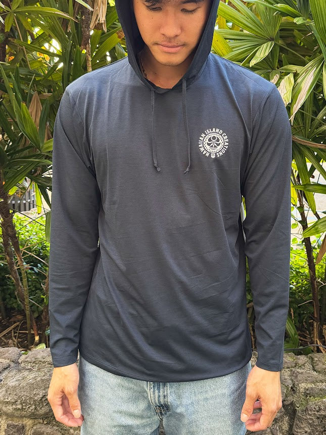 HIC DRY FIT HOODED LONG SLEEVE SURF SHIRT - NAVY