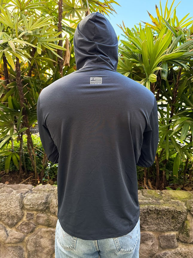 HIC DRY FIT HOODED LONG SLEEVE SURF SHIRT - NAVY