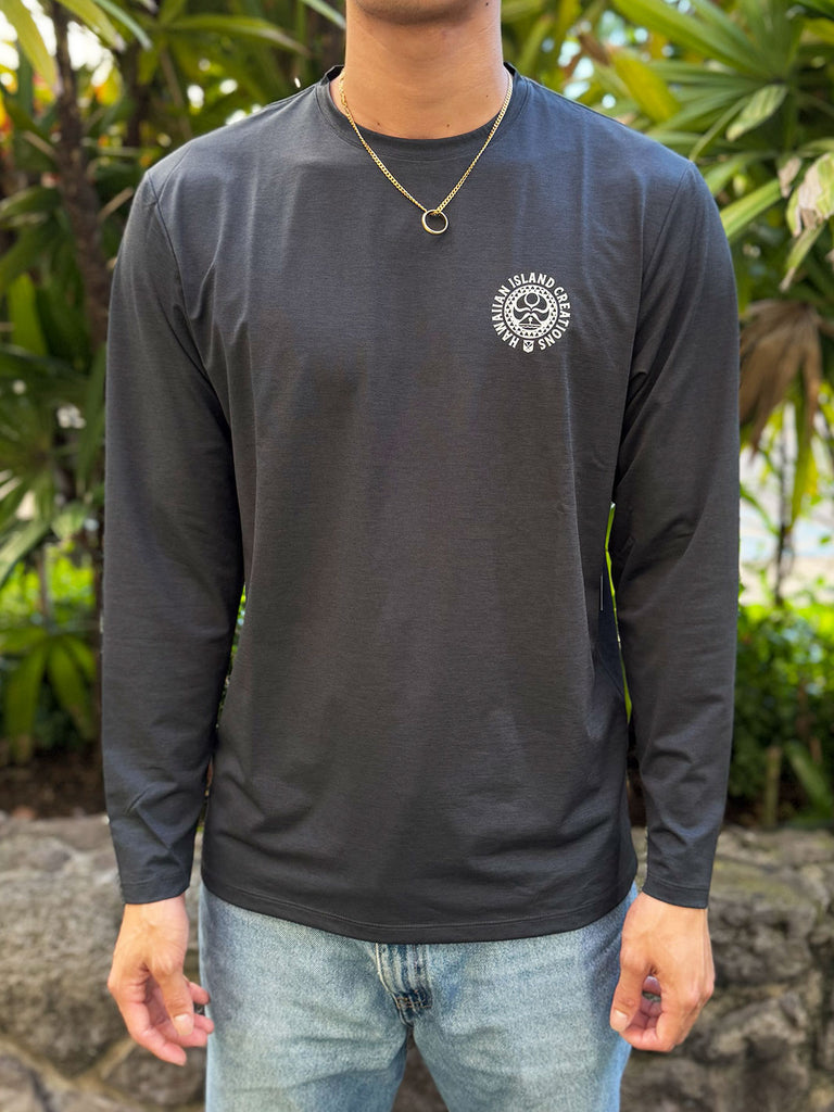 HIC DRY FIT LONG SLEEVE SURF SHIRT - BLACK – Hawaiian Island Creations