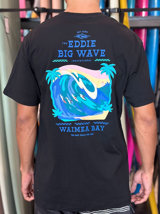 RIP CURL EDDIE WOULD GO THE BAY TEE - BLACK