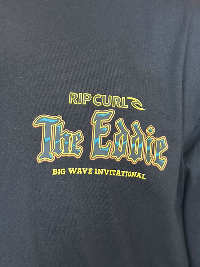 RIP CURL EDDIE WOULD GO POSTER ART LONG SLEEVE TEE - BLACK