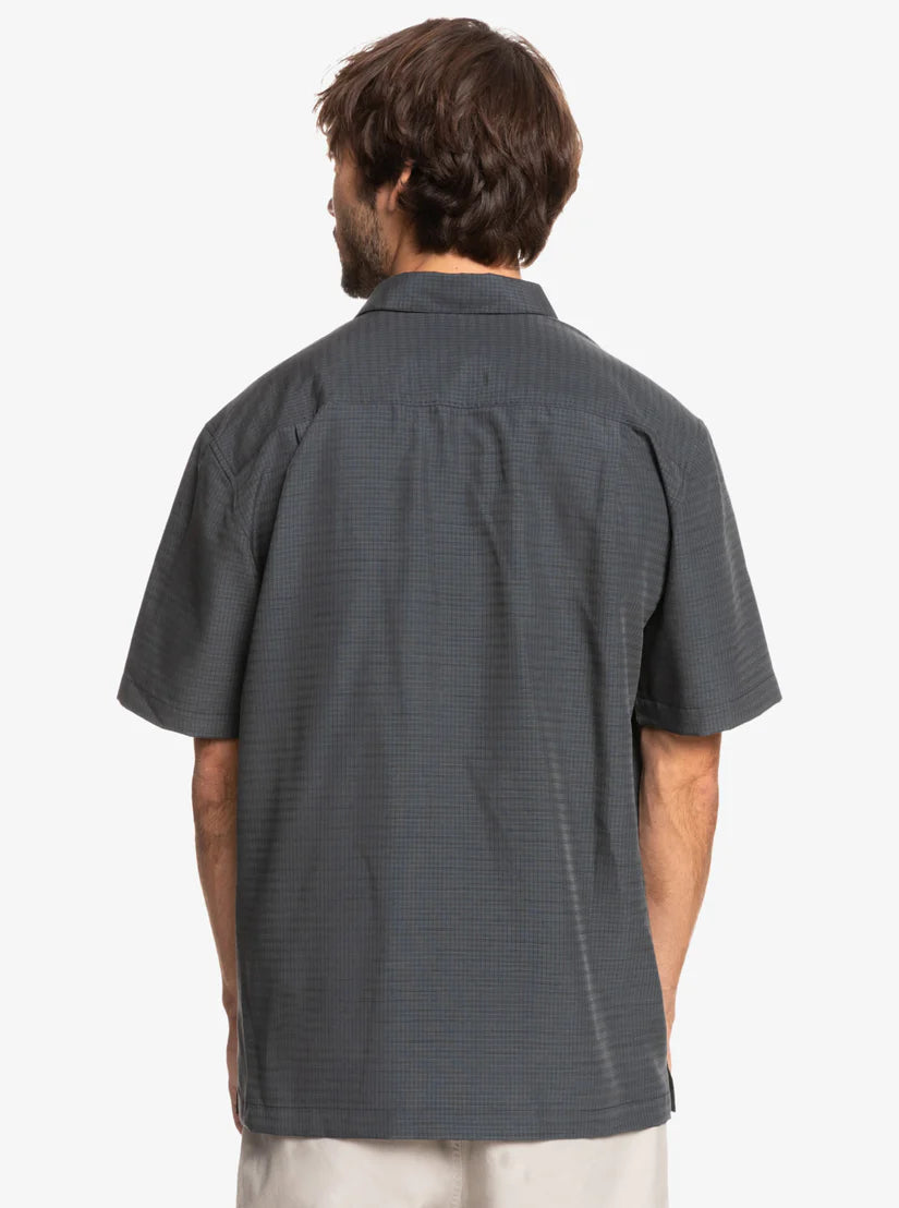 QUIKSILVER CENTINELA 4 BUTTON DOWN WOVEN SHIRT - BLACK