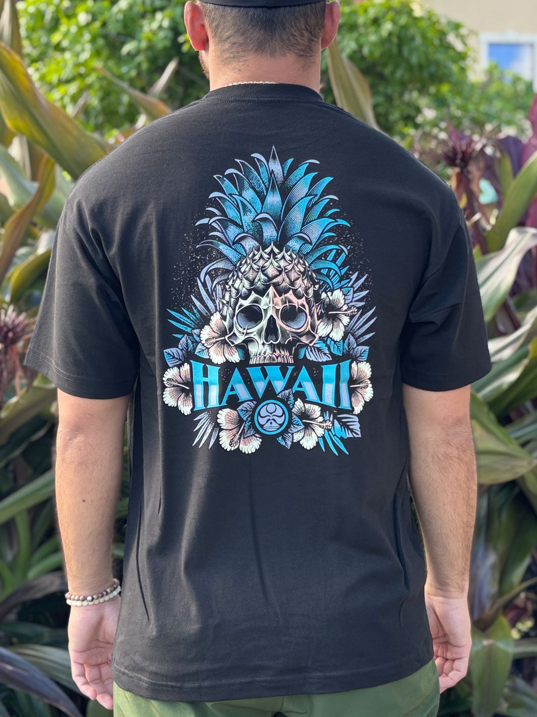 HIC PINEAPPLE SKULL HAWAII TEE - BLACK