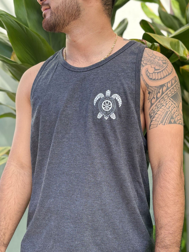 HIC SPREAD ALOHA TURTLE TANK TOP - CHARCOAL