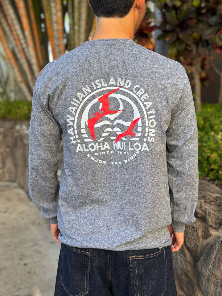 HIC IWA STAMP LONG SLEEVE - HEATHER GRAY